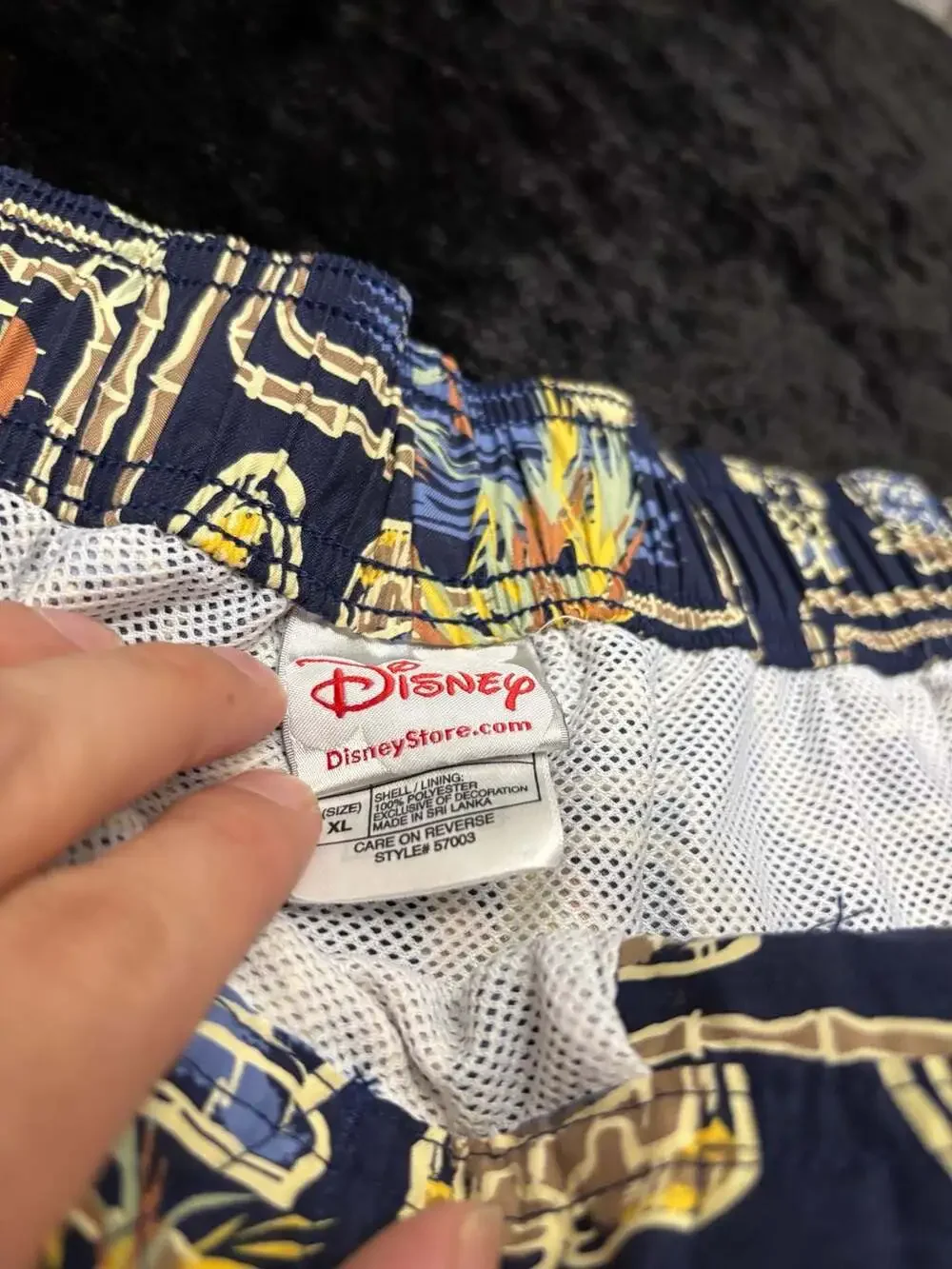 Men XL Vintage Disney Men's Mickey & Friends AOP Surfing Swim Trunks